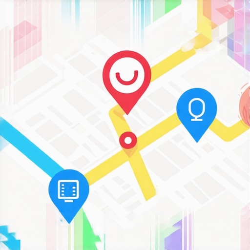 Futuristic map interface showcasing AR and voice search technology for local SEO