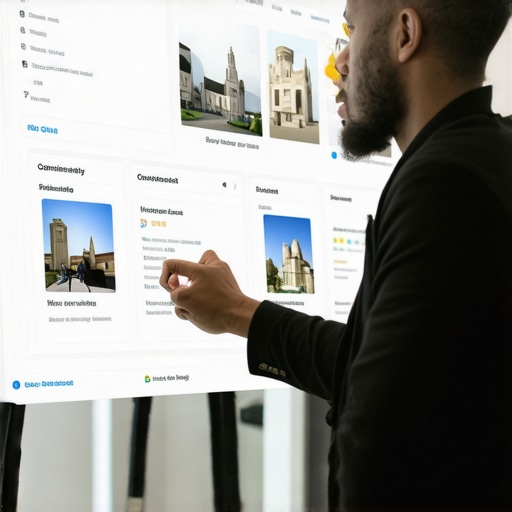 Local Business Optimization in 2025 Business owner working on map SEO with local landmarks and community engagement