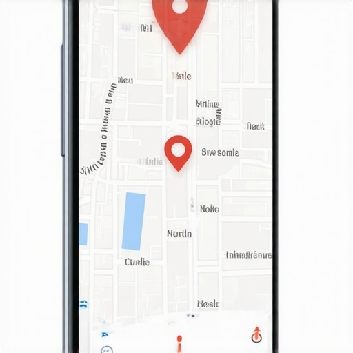 Smartphone displaying voice search for local business on maps