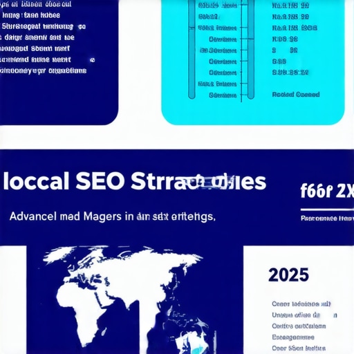 Infographic illustrating complex local SEO tactics for 2025, including personalization, data analytics, and user experience metrics.