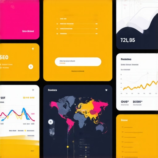 Digital dashboard showing SEO analytics and map data for local search optimization
