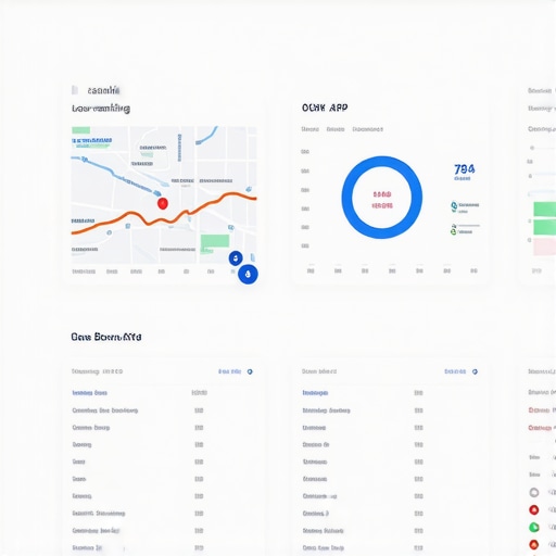 Screen showing analytics for local map ranking performance