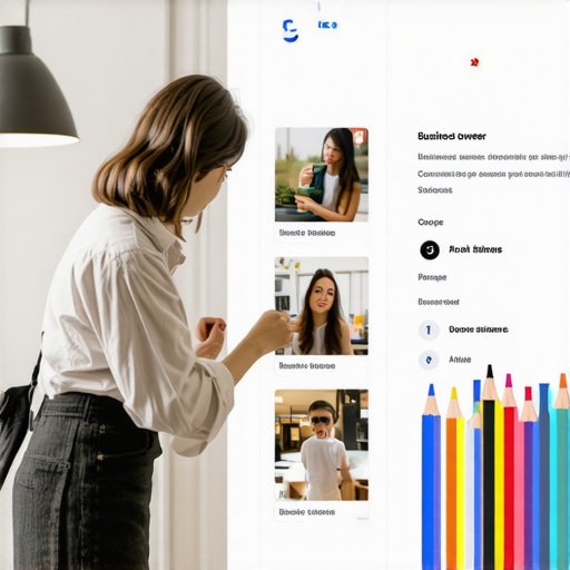 Business owner adding photos and editing description on Google My Business.