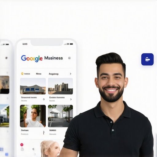 Business owner adding photos and verifying business details on Google My Business