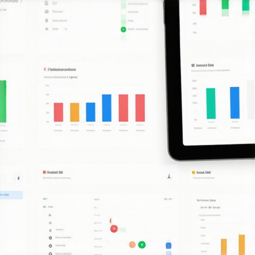 Local SEO Dashboard with Monitoring Tools A person analyzing a dashboard with various local SEO and Google Maps metrics on a computer screen.