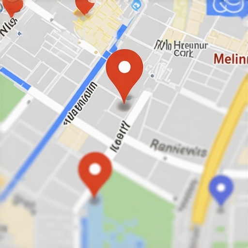 Detailed digital map showing review ratings, user engagement, and local signals