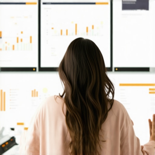 Marketing professional reviewing local SEO data on screens.