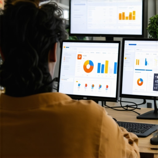 Effective Local SEO Analysis Professional analyzing maps ranking data on multiple monitors