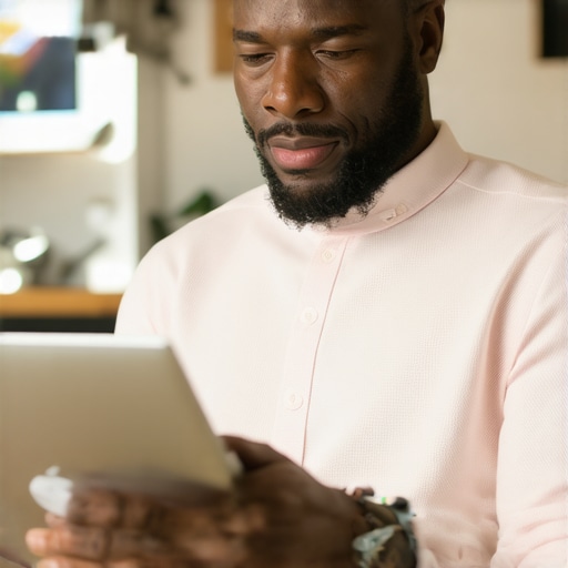 Business owner optimizing Google My Business profile on a laptop