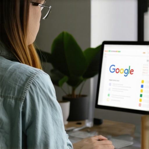 Optimizing Google Business Profile Business owner updating Google My Business profile on desktop.