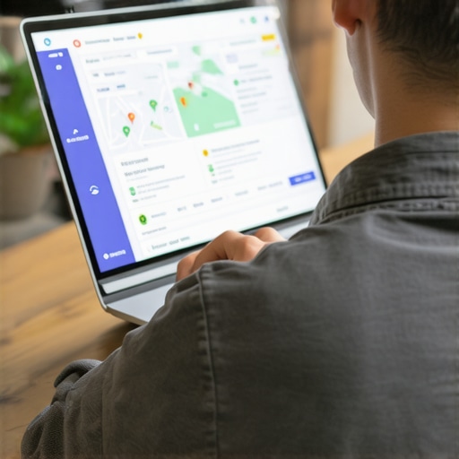 Business owner editing Google Business Profile on laptop with Google Maps app