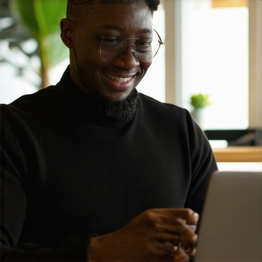 Business owner enhancing Google Business Profile with images and details